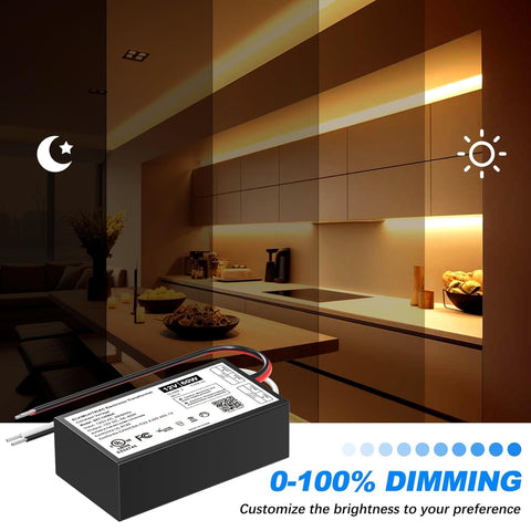 Inexaccessories 60W dimmable LED driver dimmer compatibility enables smooth control with popular dimmers