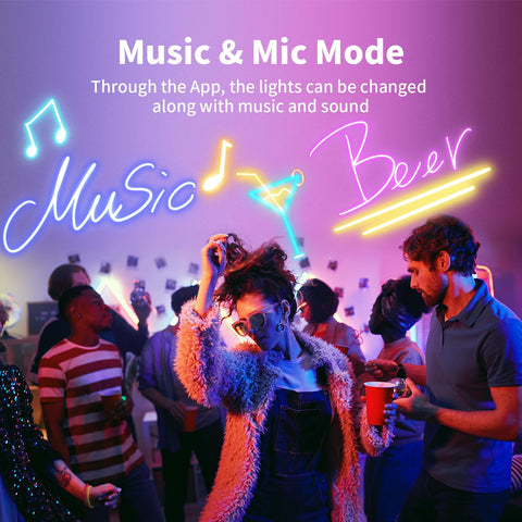 iNextStation party-ready neon strip syncs to music for festive mood.