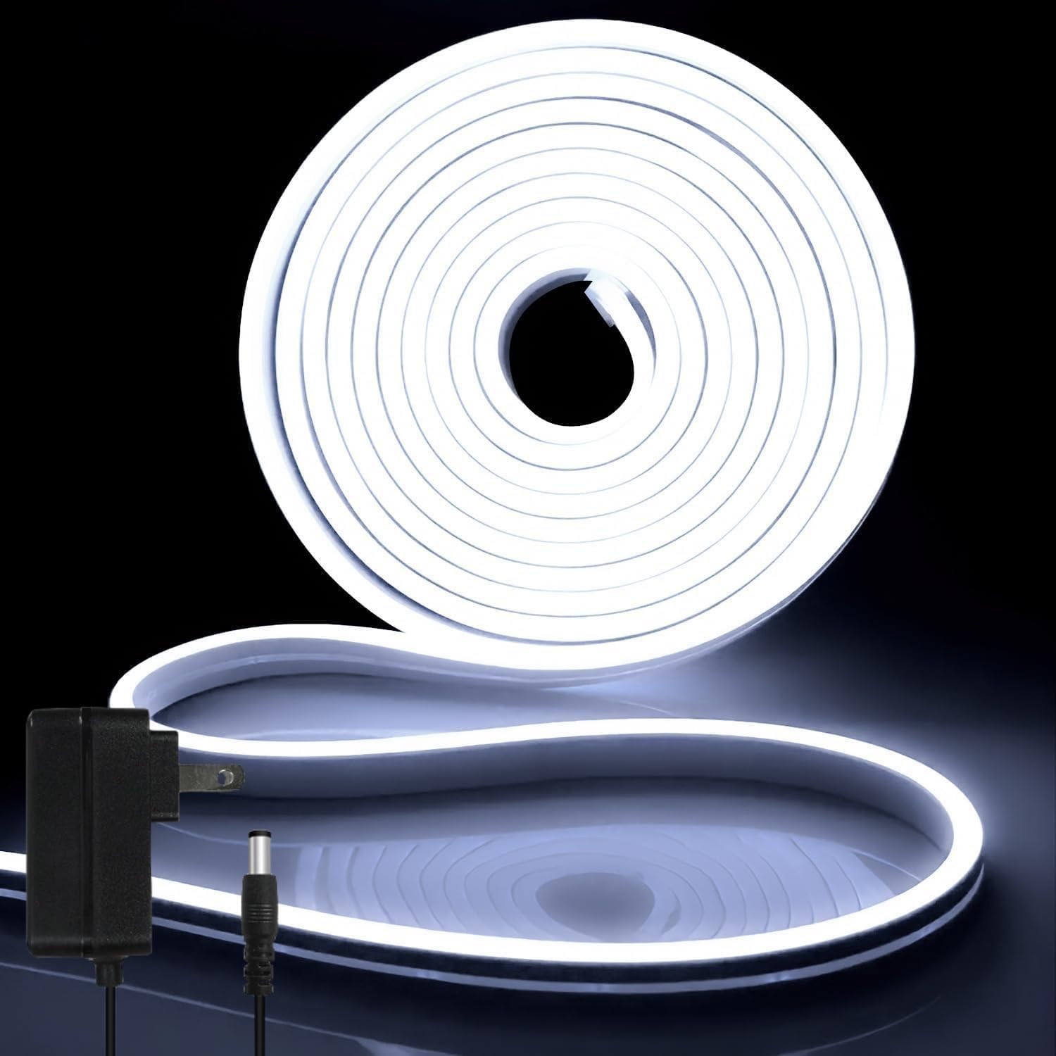 iNextStation white LED neon rope light brightens a bedroom ambiance