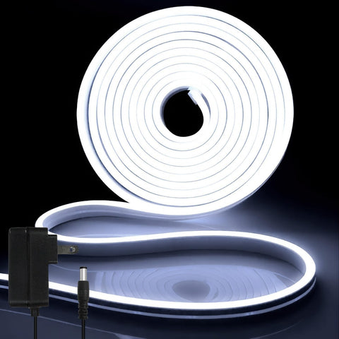 iNextStation white LED neon rope light brightens a bedroom ambiance