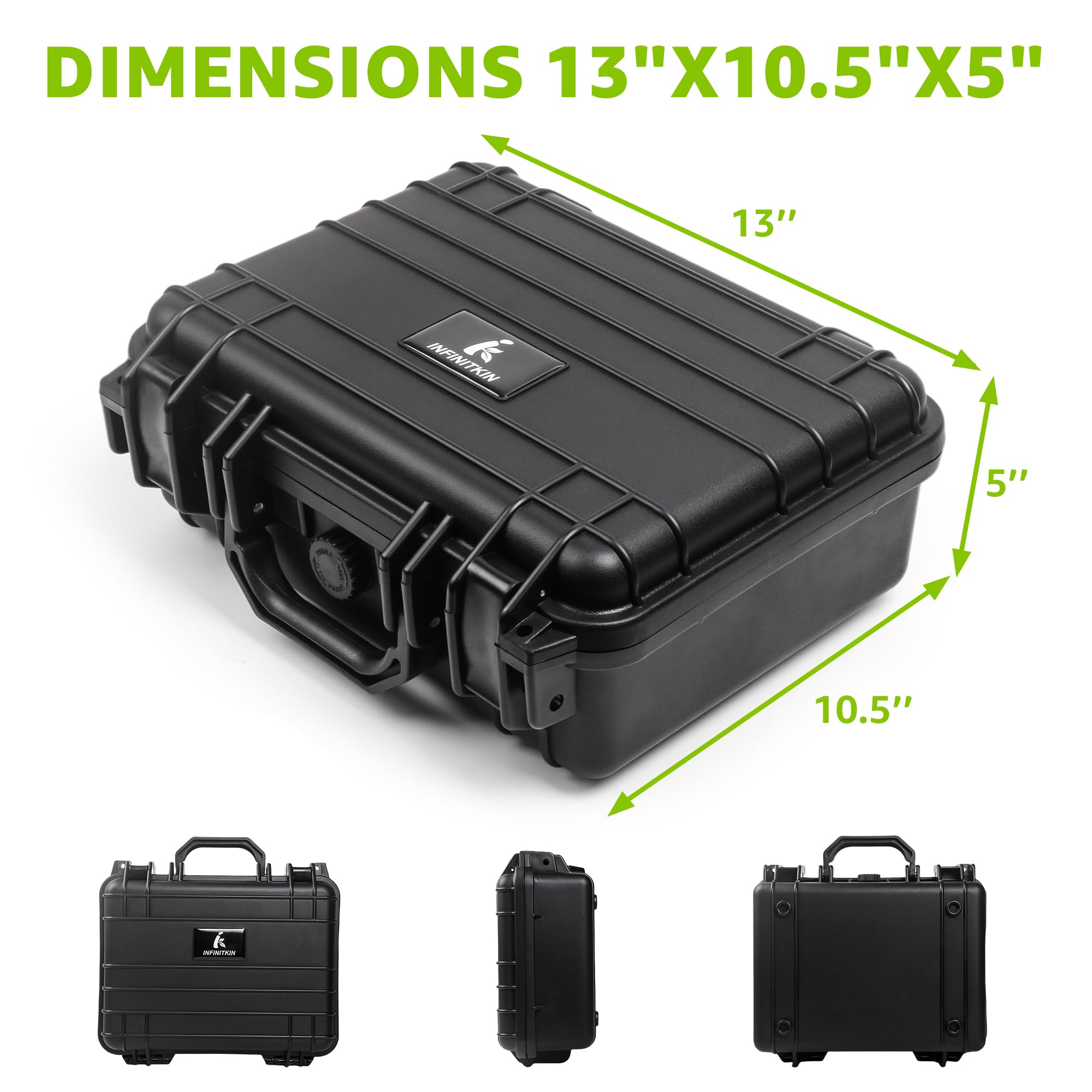 INFINITKIN durable PP material provides rugged scratch resistance and shock absorption.