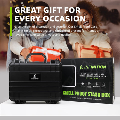 INFINITKIN travel camping storage box suitable for private, on-the-go storage.