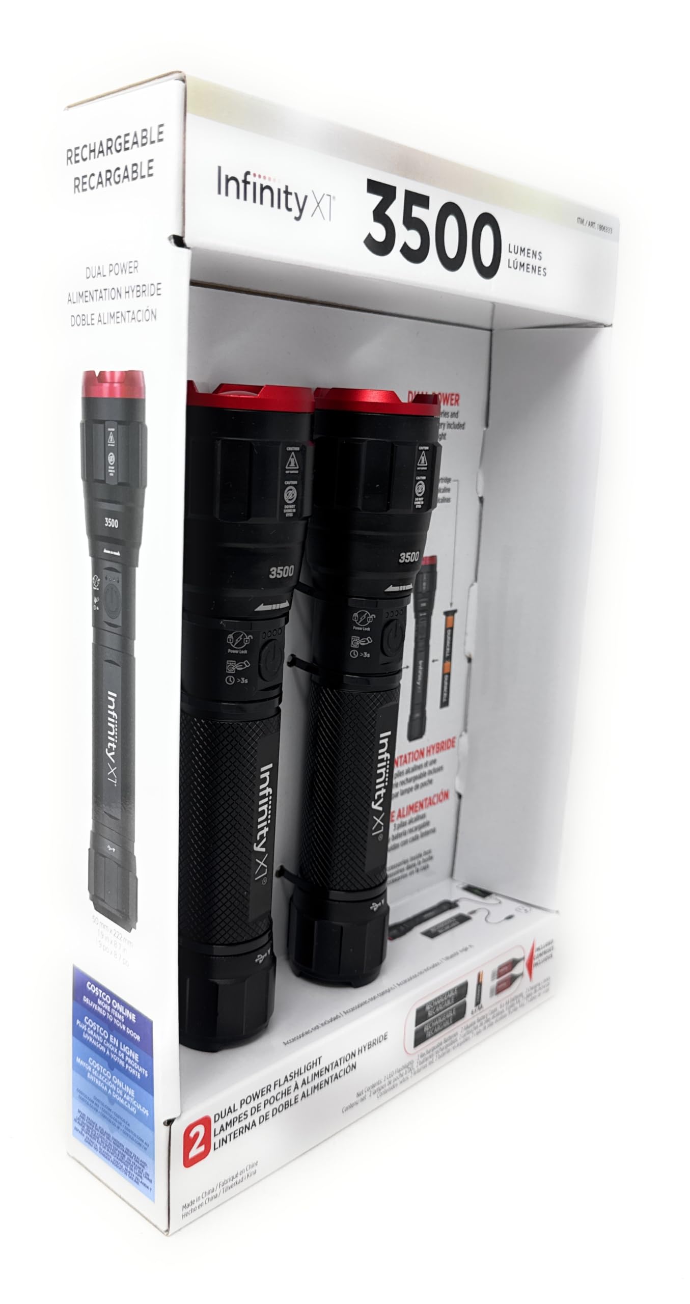 Infinity X1 LED flashlight delivers high-performance beam for camping and work.