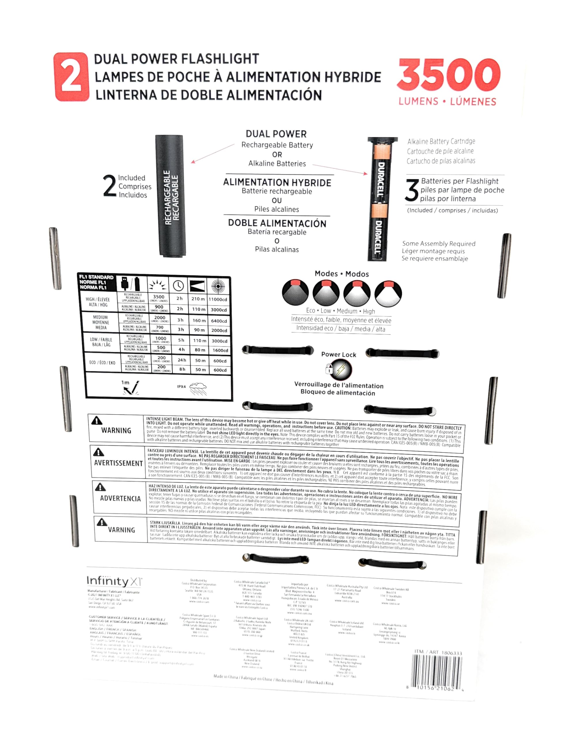 Infinity X1 rechargeable or alkaline power supports varied situations.