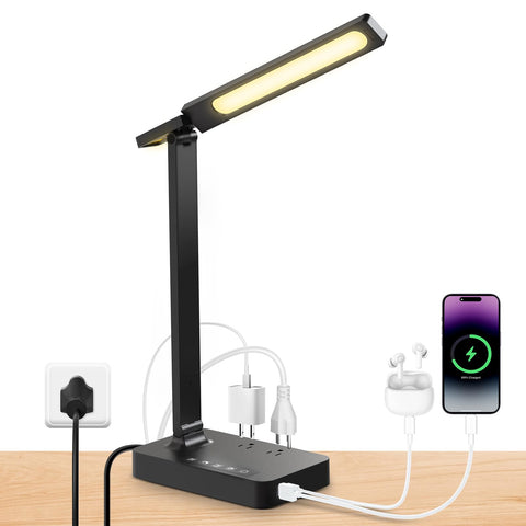 Infiway desk lamp base with integrated outlets for a tidy workspace.