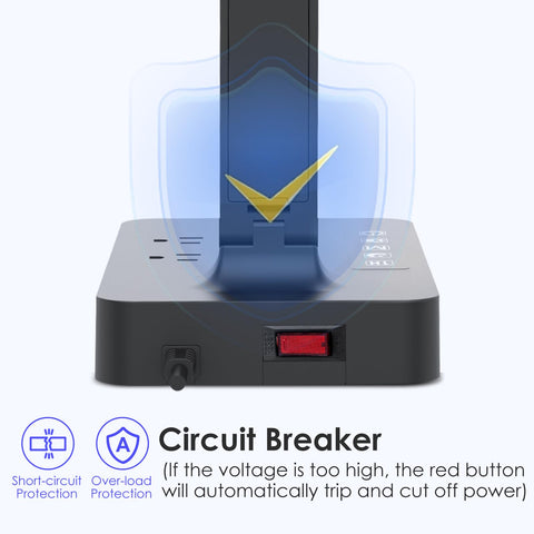 Infiway desk lamp touch control panel enables easy dimming and color adjustments.
