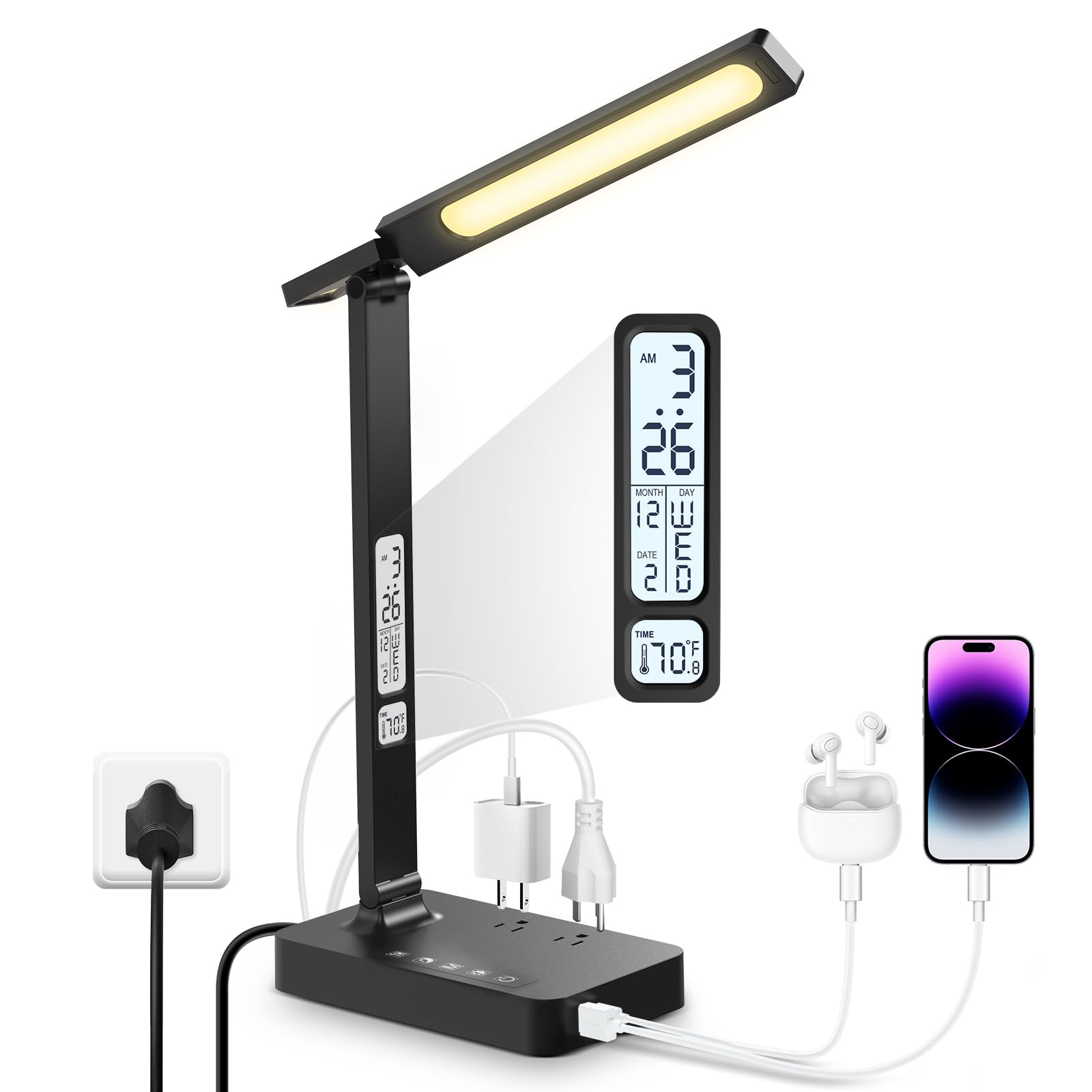 Infiway desk lamp USB port charges phones and tablets quickly