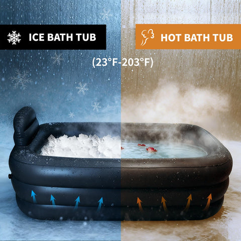 Inflatoast inflatable tub setup with Pro Pump for quick, easy inflation.