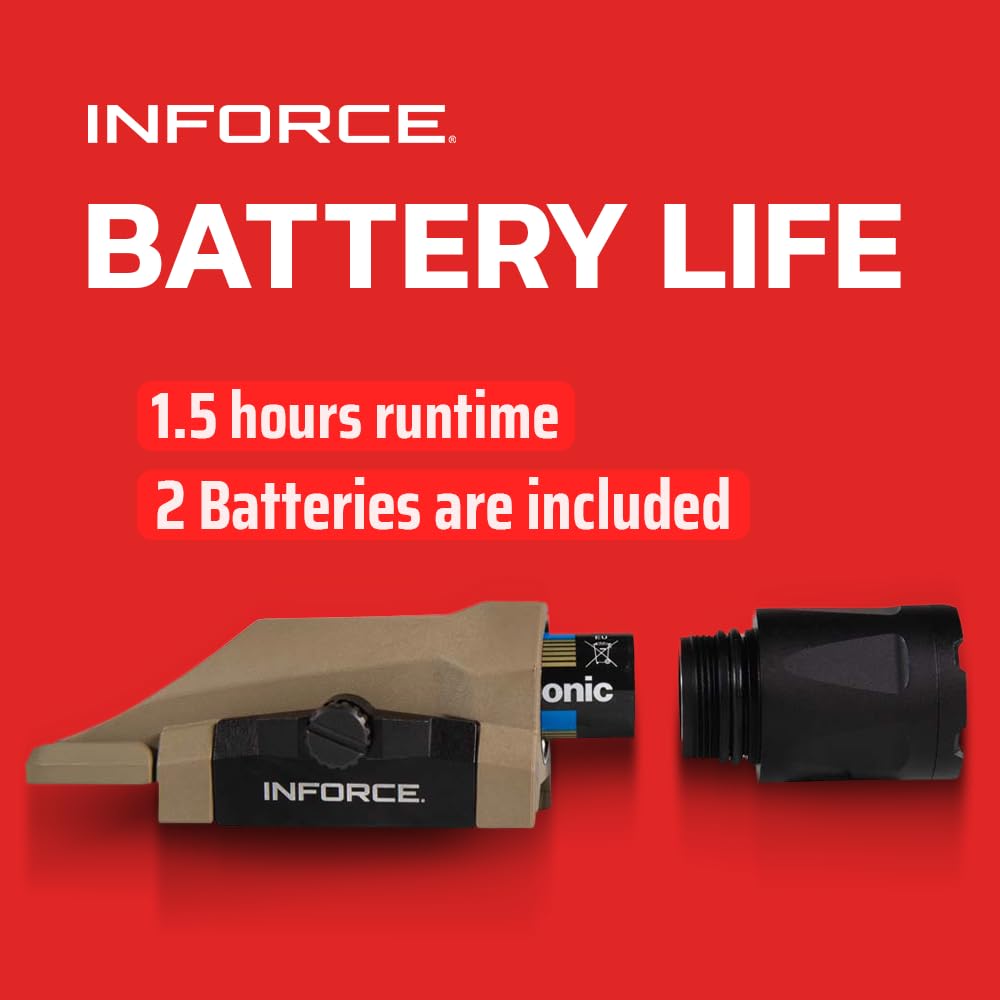 Inforce Gen 3 WML White Light ergonomic nonslip button for easy use.