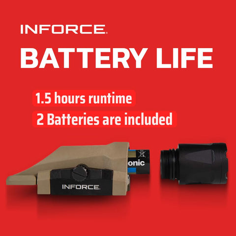 Inforce Gen 3 WML White Light ergonomic nonslip button for easy use.