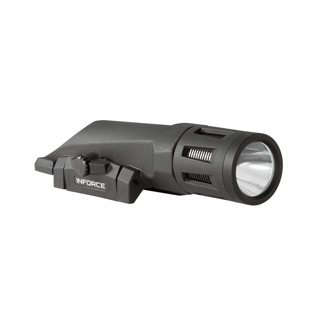 Inforce WMLX Gen 2 weaponlight front view showing compact design and bright output for quick targeting.