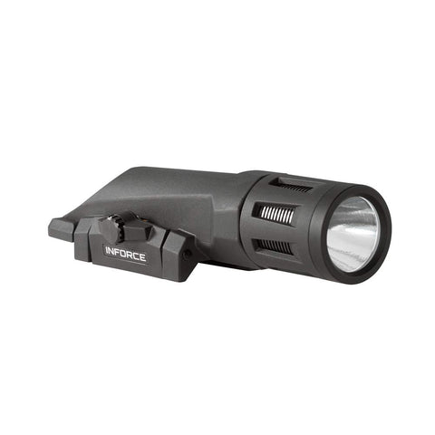 Inforce WMLX Gen 2 weaponlight front view showing compact design and bright output for quick targeting.