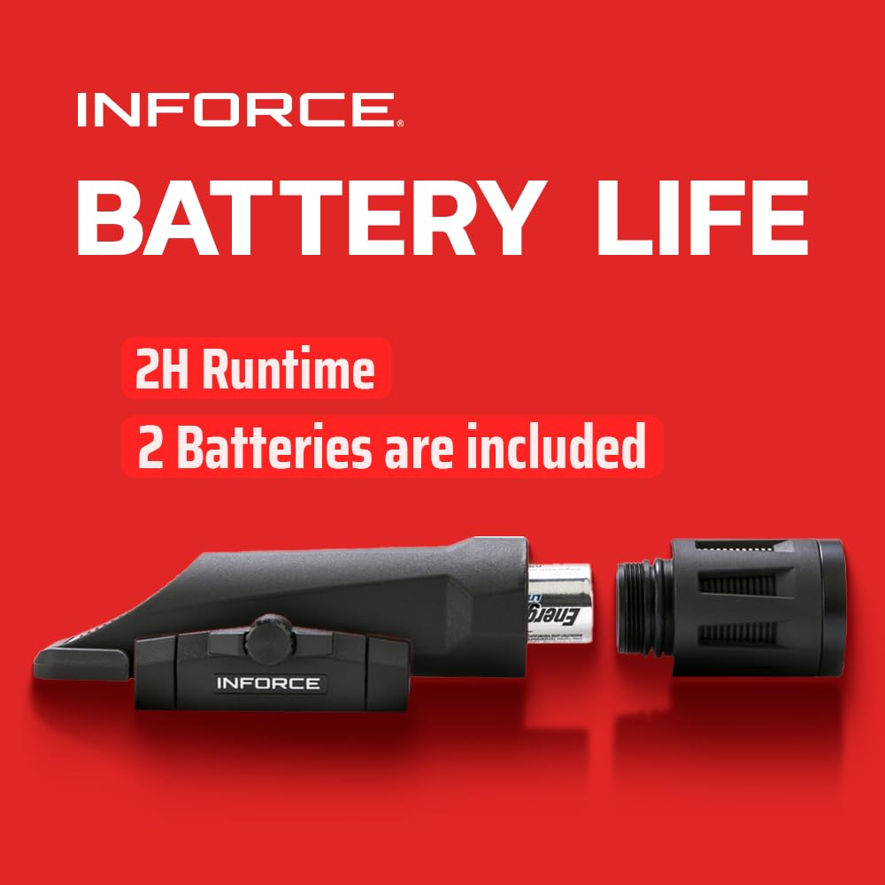 Inforce WMLX Gen 2 on MIL-STD-1913 rail with secure integrated clamp for reliable attachment.