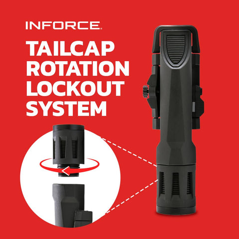 Inforce WMLX Gen 2 safety lever enabling controlled activation to prevent accidental use.