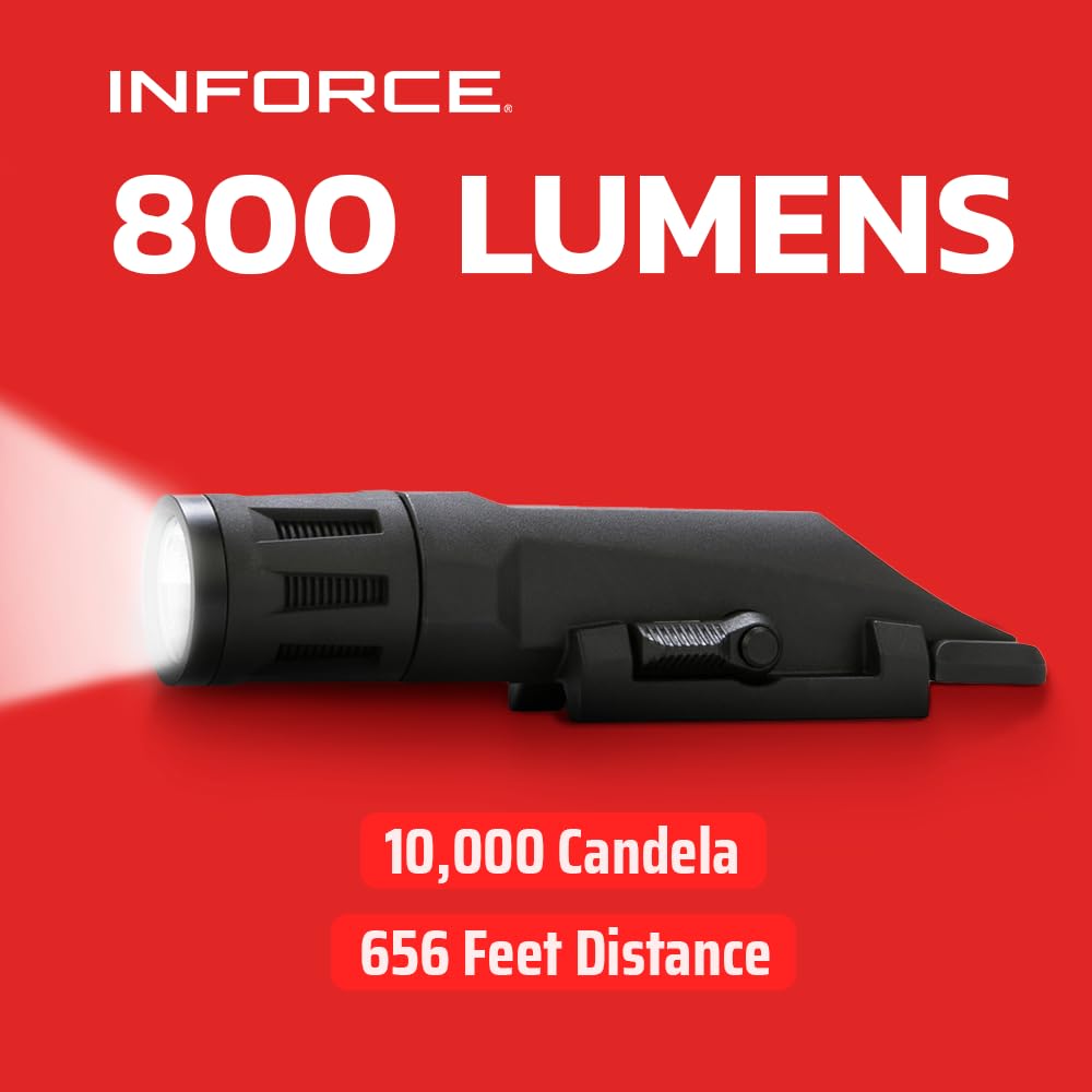 Inforce WMLX Gen 2 three-function switch with constant, momentary, and strobe modes.