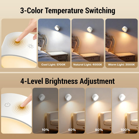 InfraRay sconce with 360° rotate magnetic ball for precise light direction