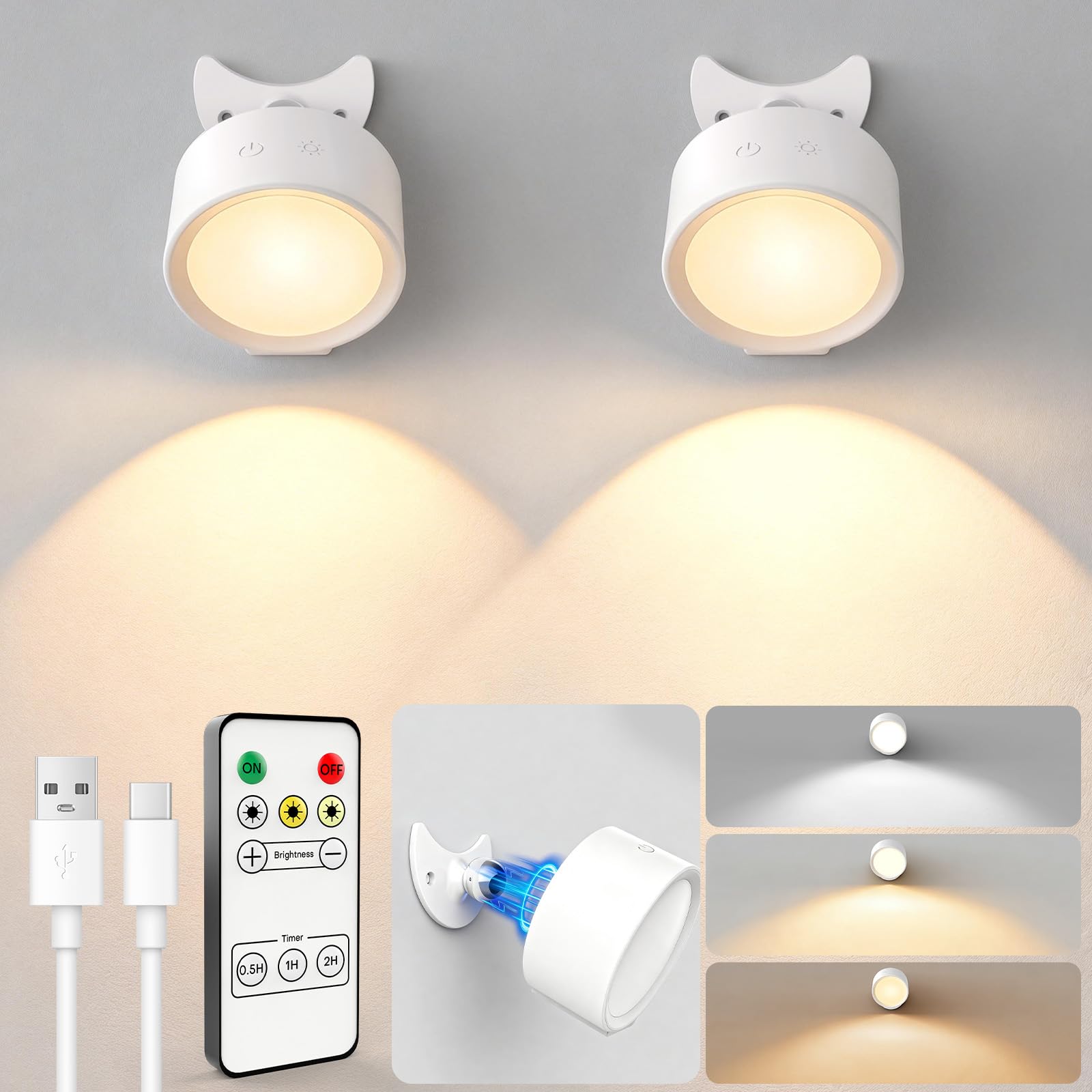 InfraRay wall sconce showing battery life and cordless placement benefits