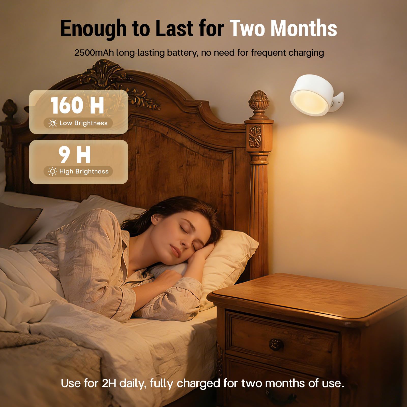 InfraRay sconce displaying color temperature options for mood and task lighting