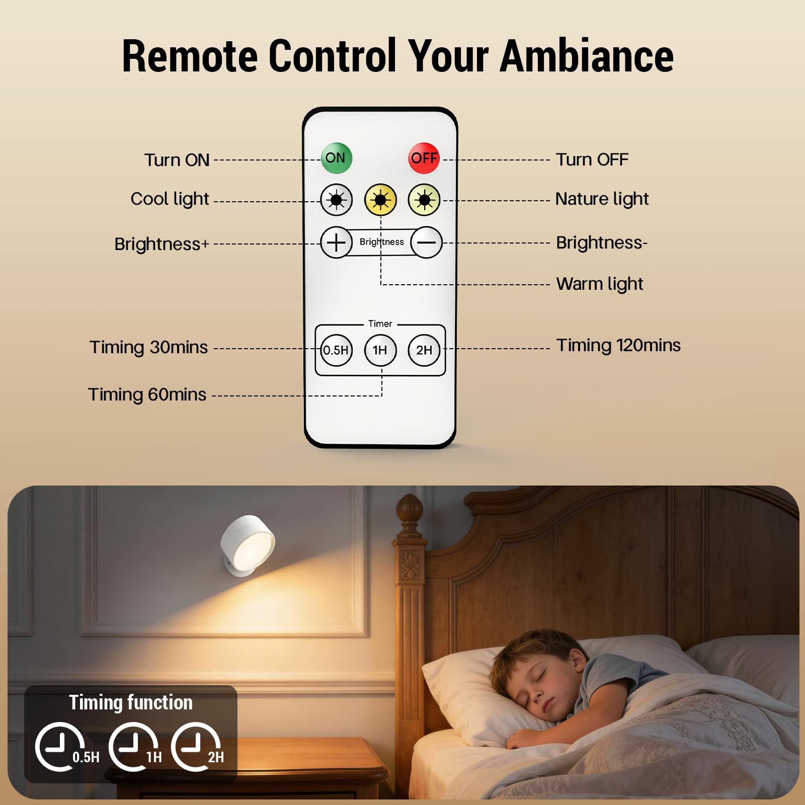 InfraRay wall sconce providing eye‑care light for comfortable reading