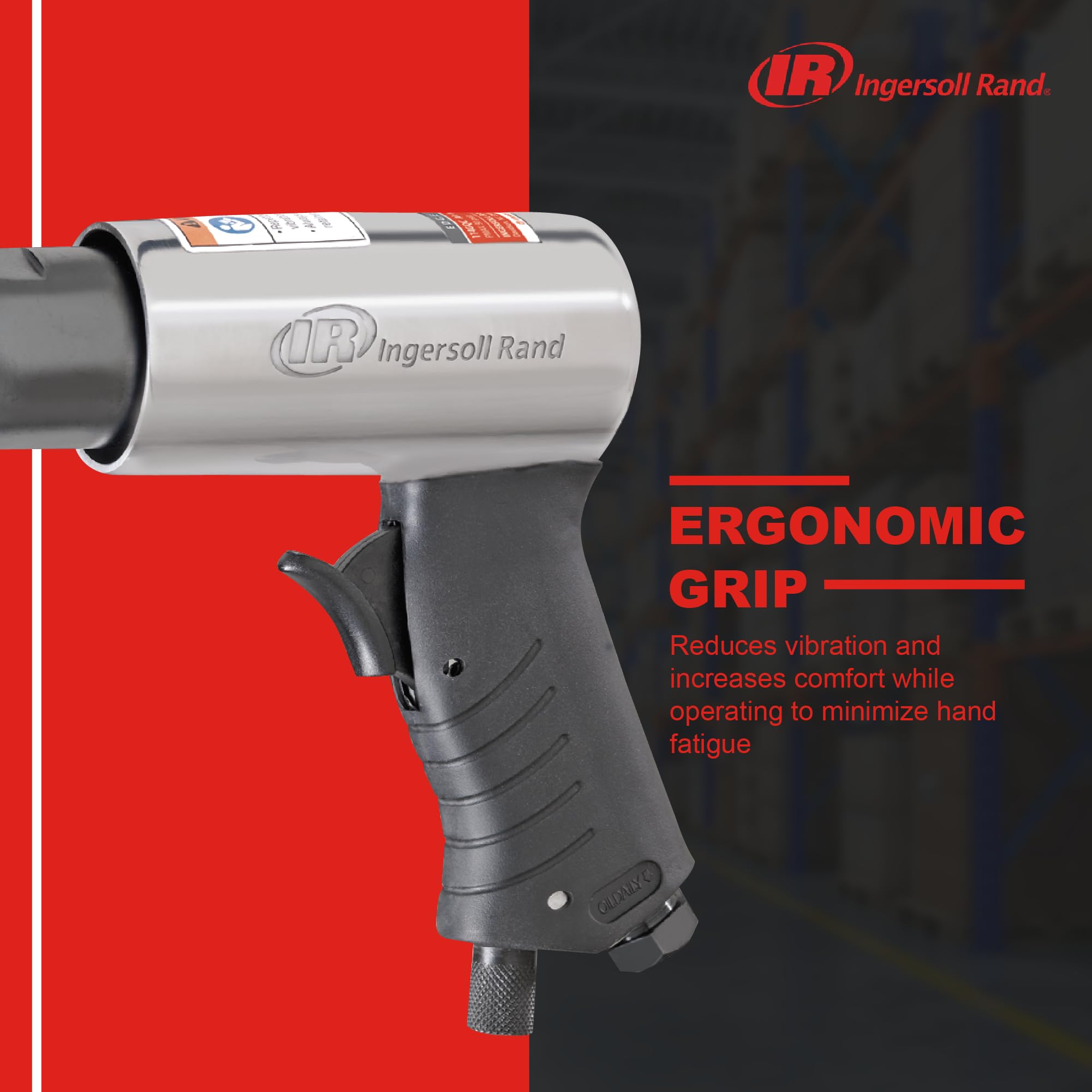 Ingersoll Rand 114GQC air hammer diffused exhaust keeps work area cleaner