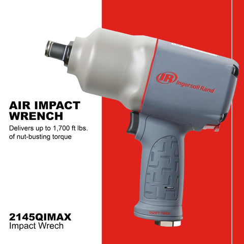 Ingersoll Rand 2145QiMAX Quiet Tool technology reduces noise during operation