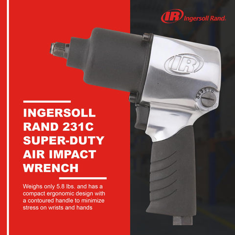 Ingersoll Rand 231C adjustable regulator enables precise torque control.