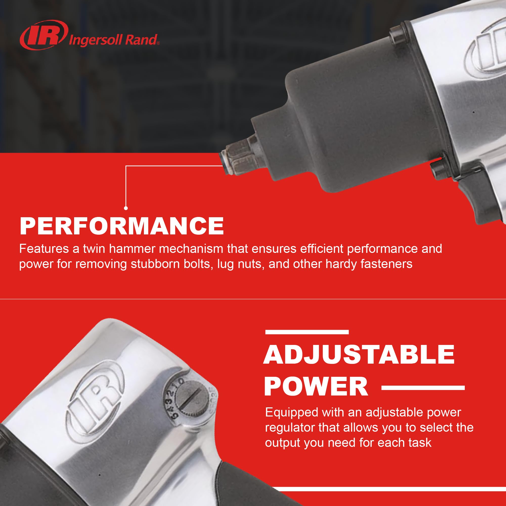 Ingersoll Rand 231C twin hammer mechanism for efficient performance.