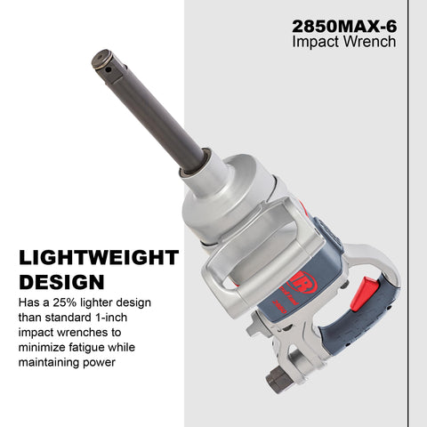 Ingersoll Rand 2850MAX-6 wrench with 360-degree side handle for control.