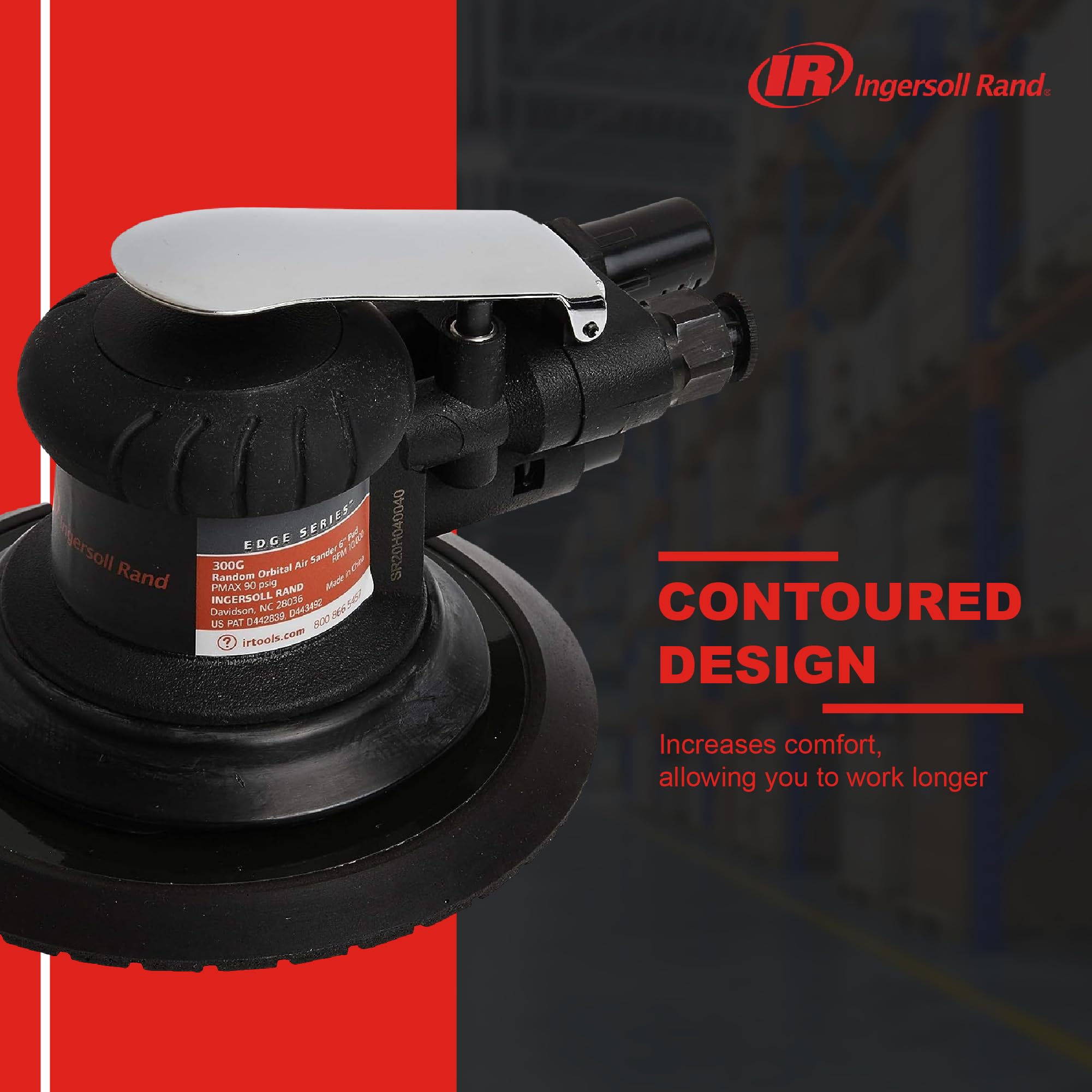 Diffused rear exhaust reduces noise and directs air away from the user.