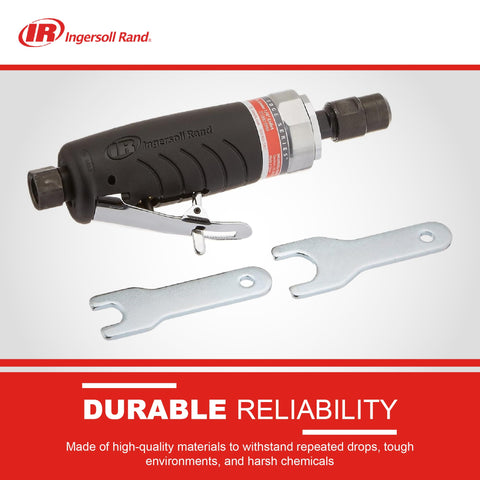 Ingersoll Rand 3107G rear exhaust directs debris away from user.