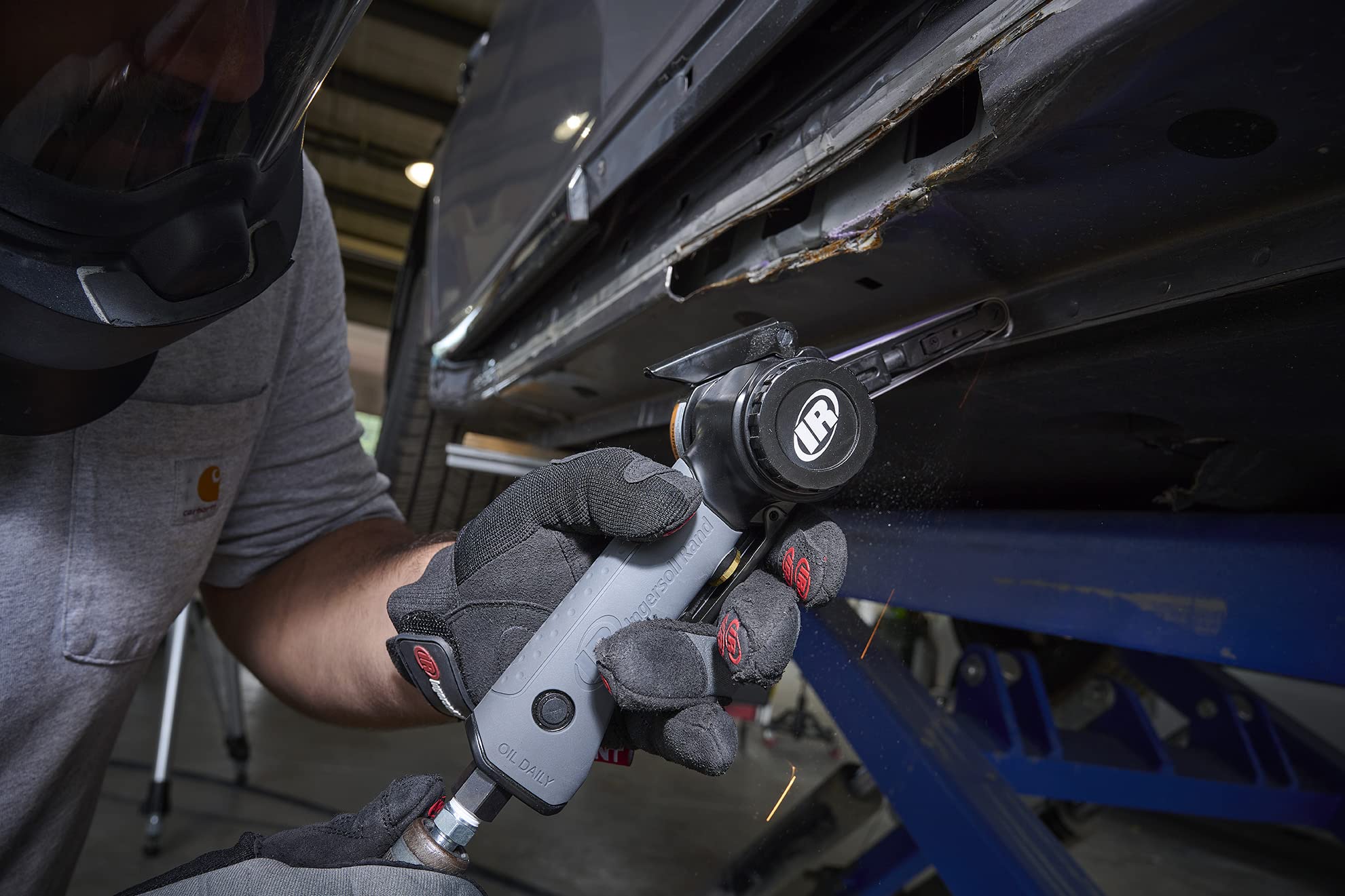 Rust removal and surface prep with the 360-313 belt sander.