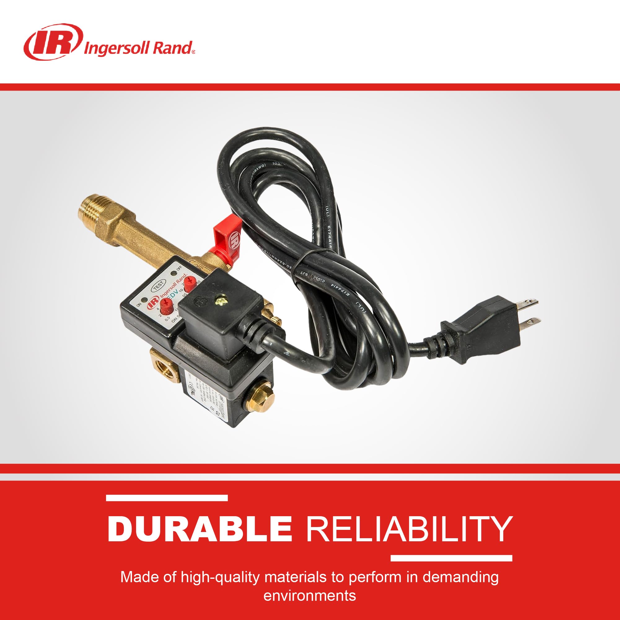 Ingersoll Rand EDV200 110-120V power cord for easy setup.