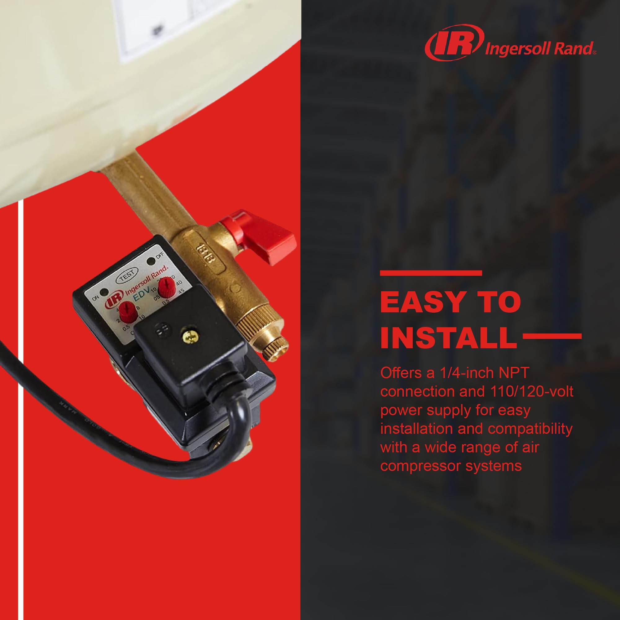 Ingersoll Rand EDV200 compact design suitable for tight spaces.