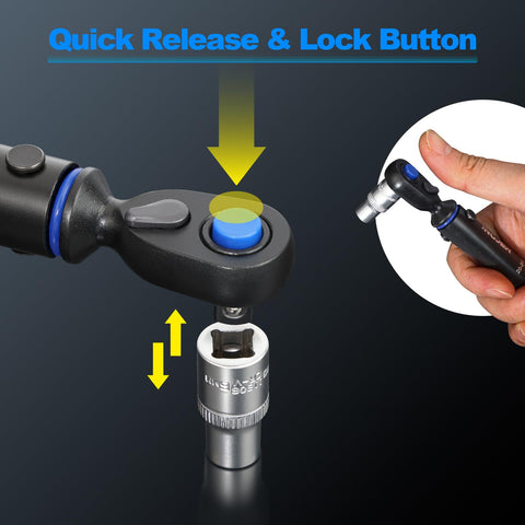INGJER torque wrench with 72-tooth ratchet head for tight spaces.