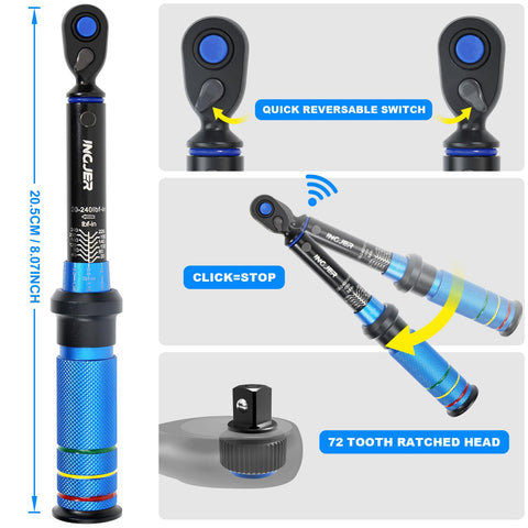 Precision-calibrated INGJER torque wrench ensures consistent tightening during bike maintenance.