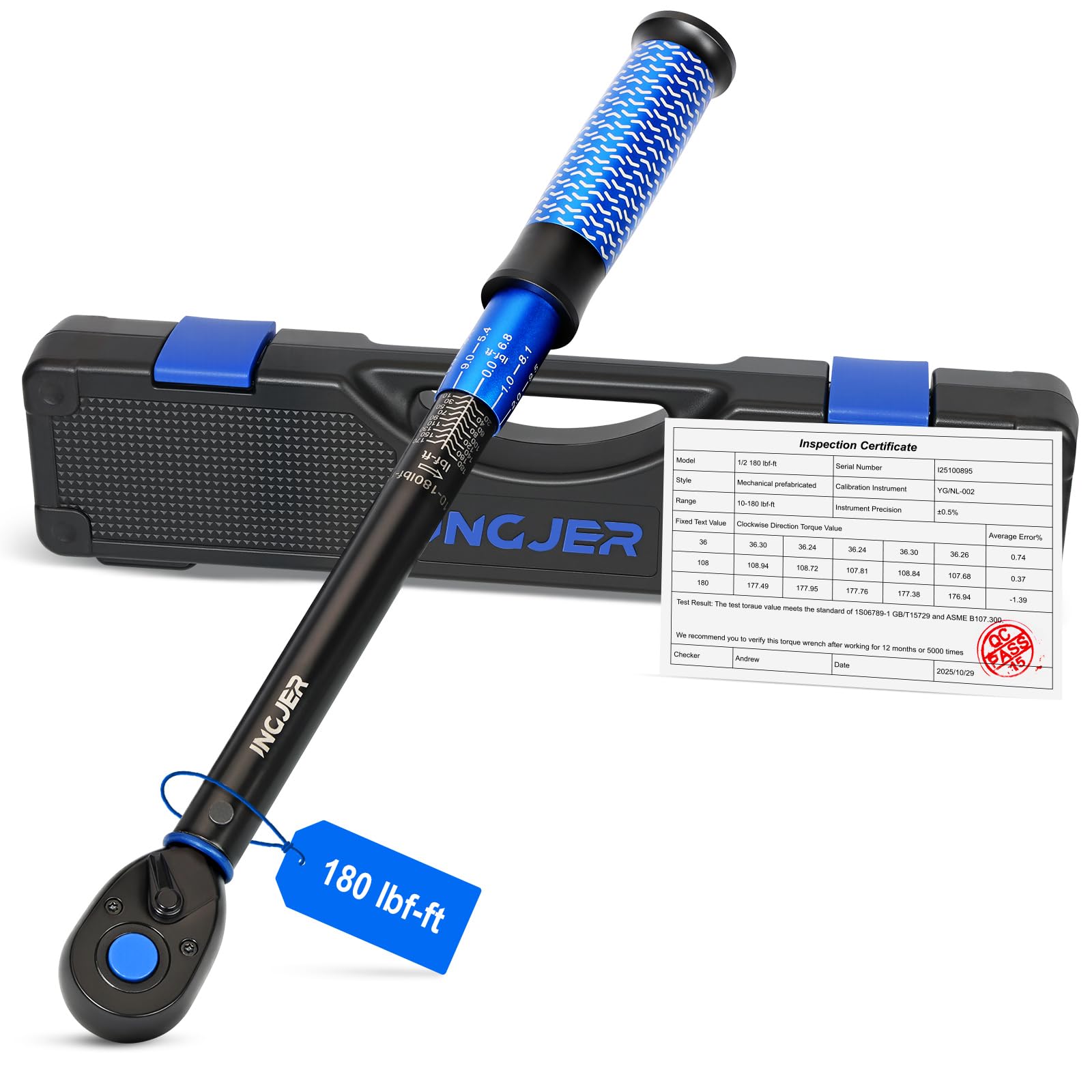 INGJER Upgrade torque wrench front view for precise bike maintenance torque control.