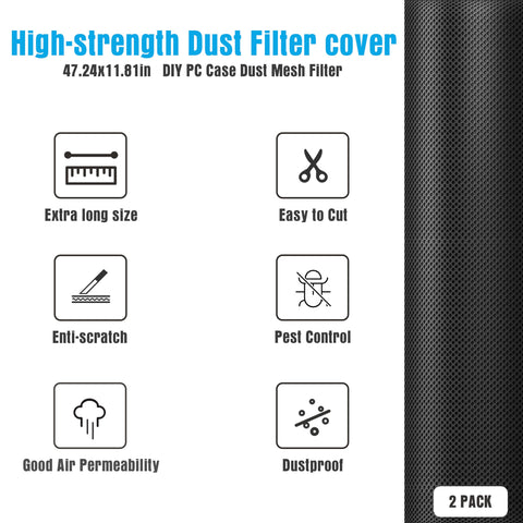 INITMMO dust filter material up close, catching hair and debris for cleaner vents.