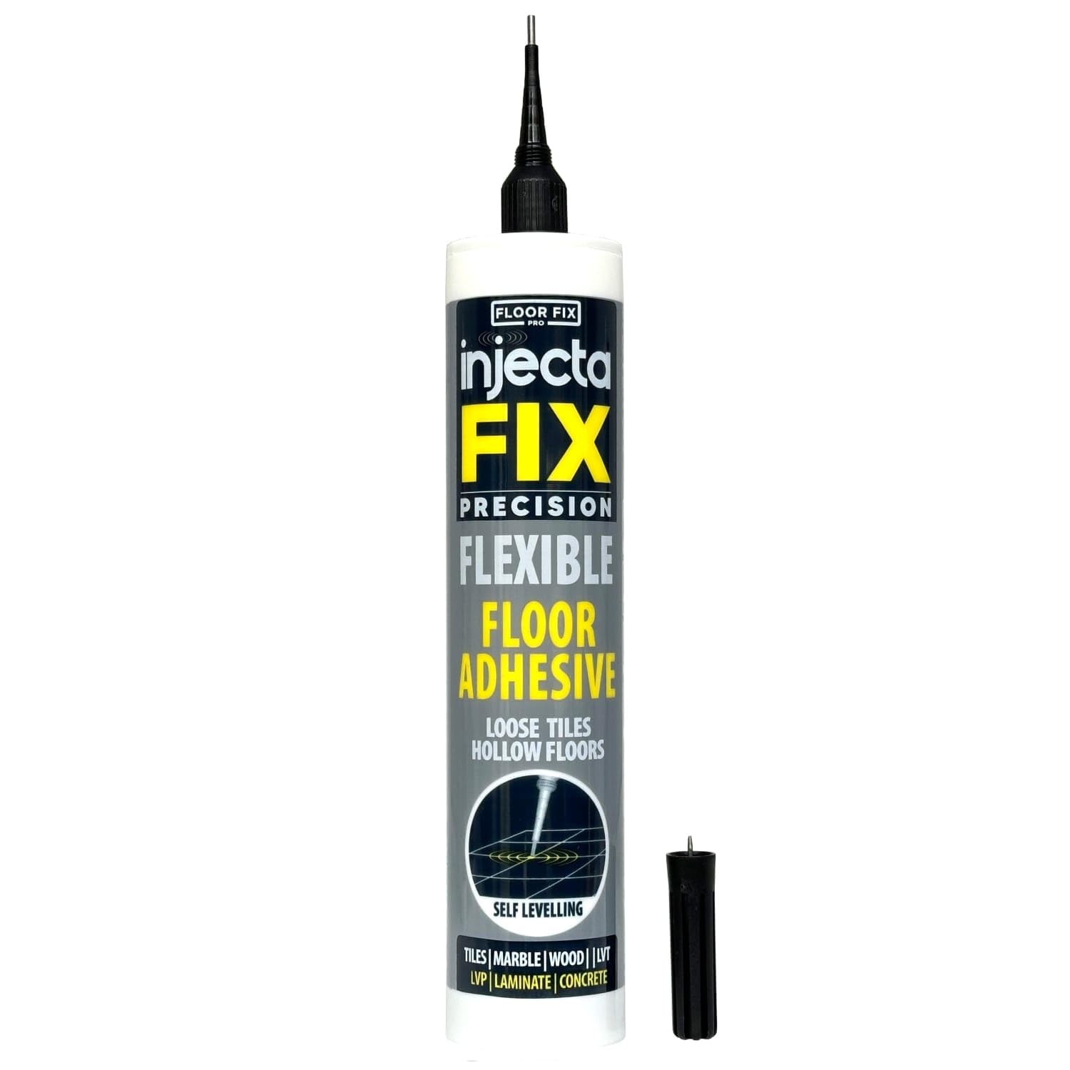 Injectafix Floor-Fix Pro with precision syringe tip for discreet subfloor repairs.