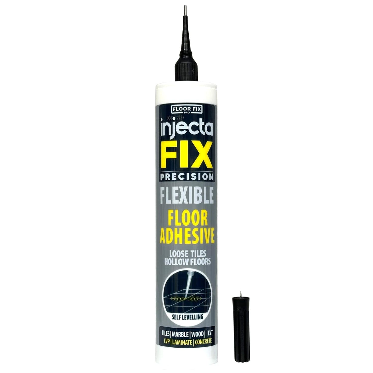 Injectafix Floor-Fix Pro with precision syringe tip for discreet subfloor repairs.