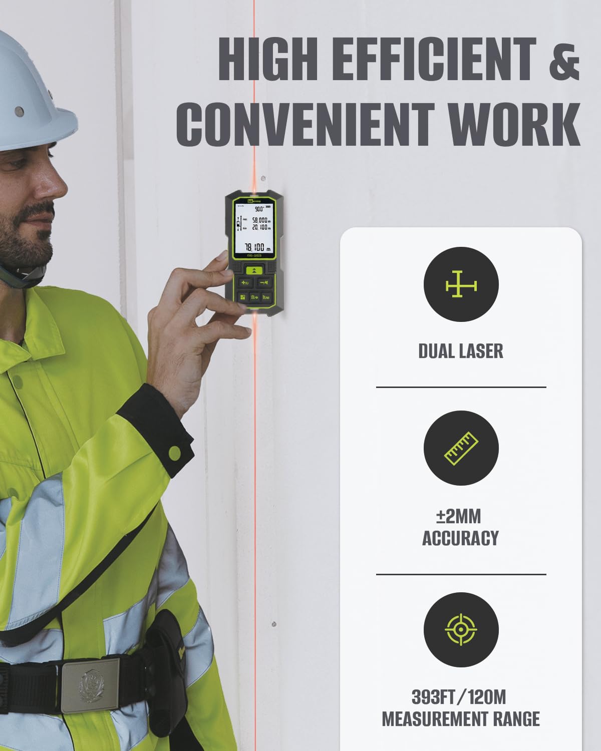 Inkerma Dual Laser tool side profile emphasizes ergonomic grip for long-use comfort.
