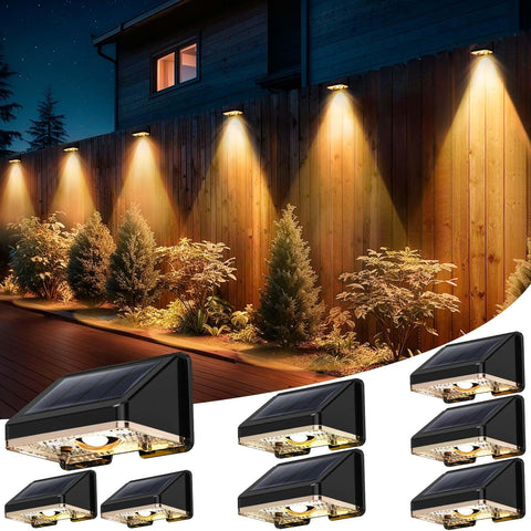 Inletideas solar fence light on deck provides cozy warm white glow for evenings