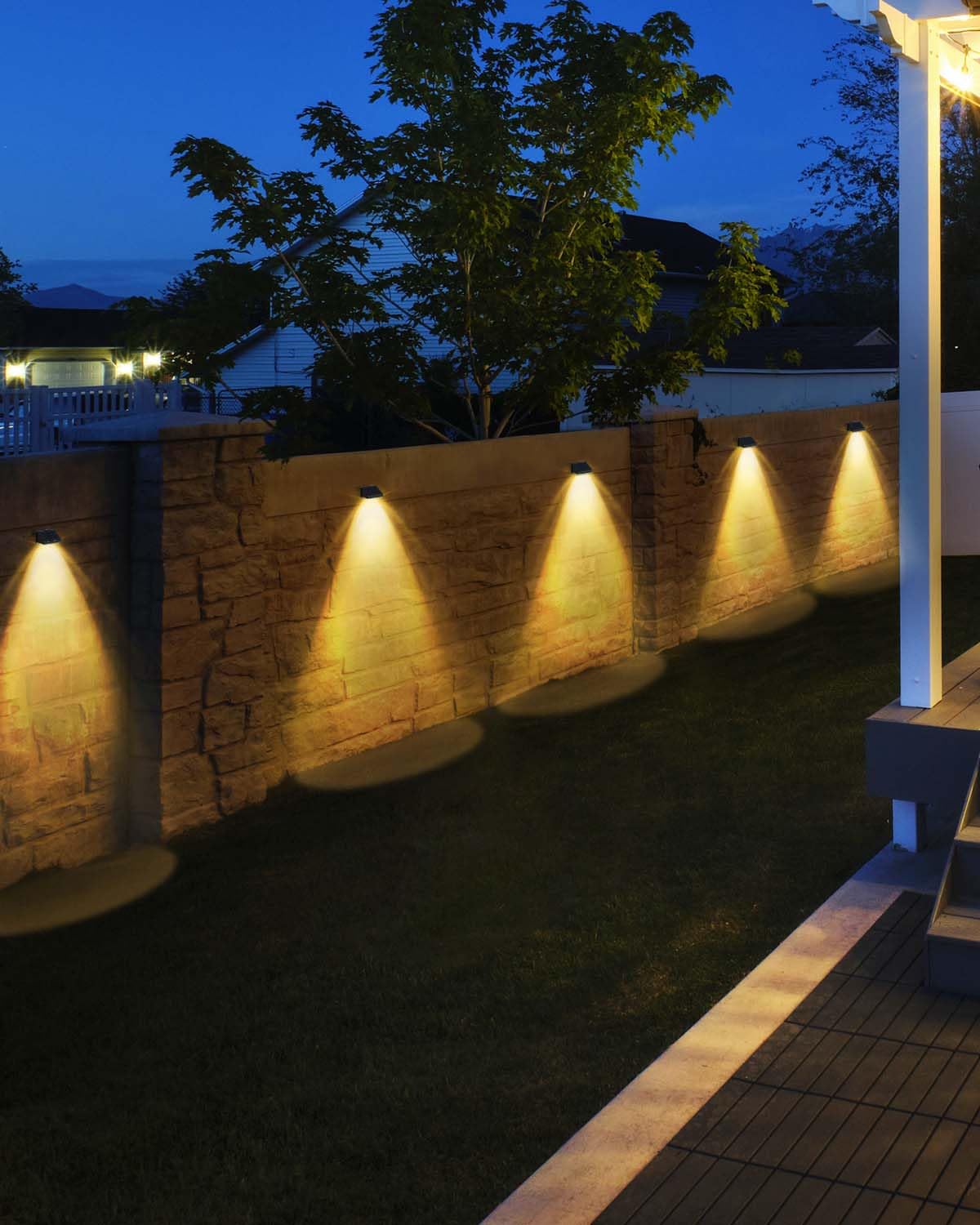 Inletideas solar fence light outdoor wall delivers reliable dusk-to-dawn coverage