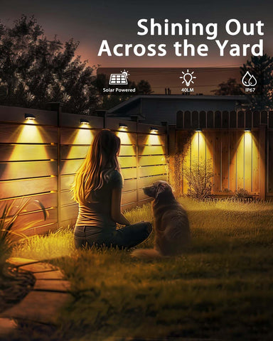 Inletideas solar fence light patio glow lights walkways with a welcoming ambiance