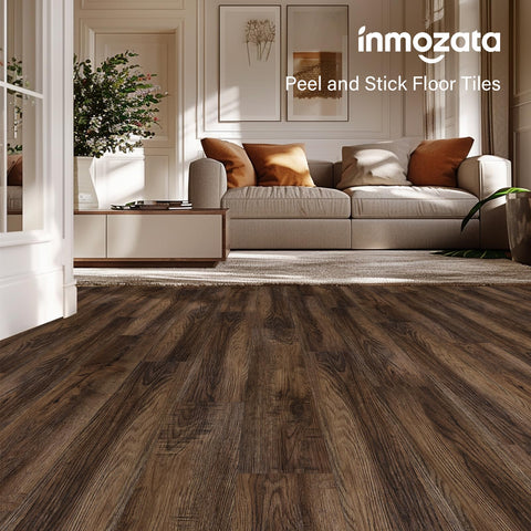 INMOZATA 36-pack vinyl tiles cover 54 sq ft for fast room refresh.