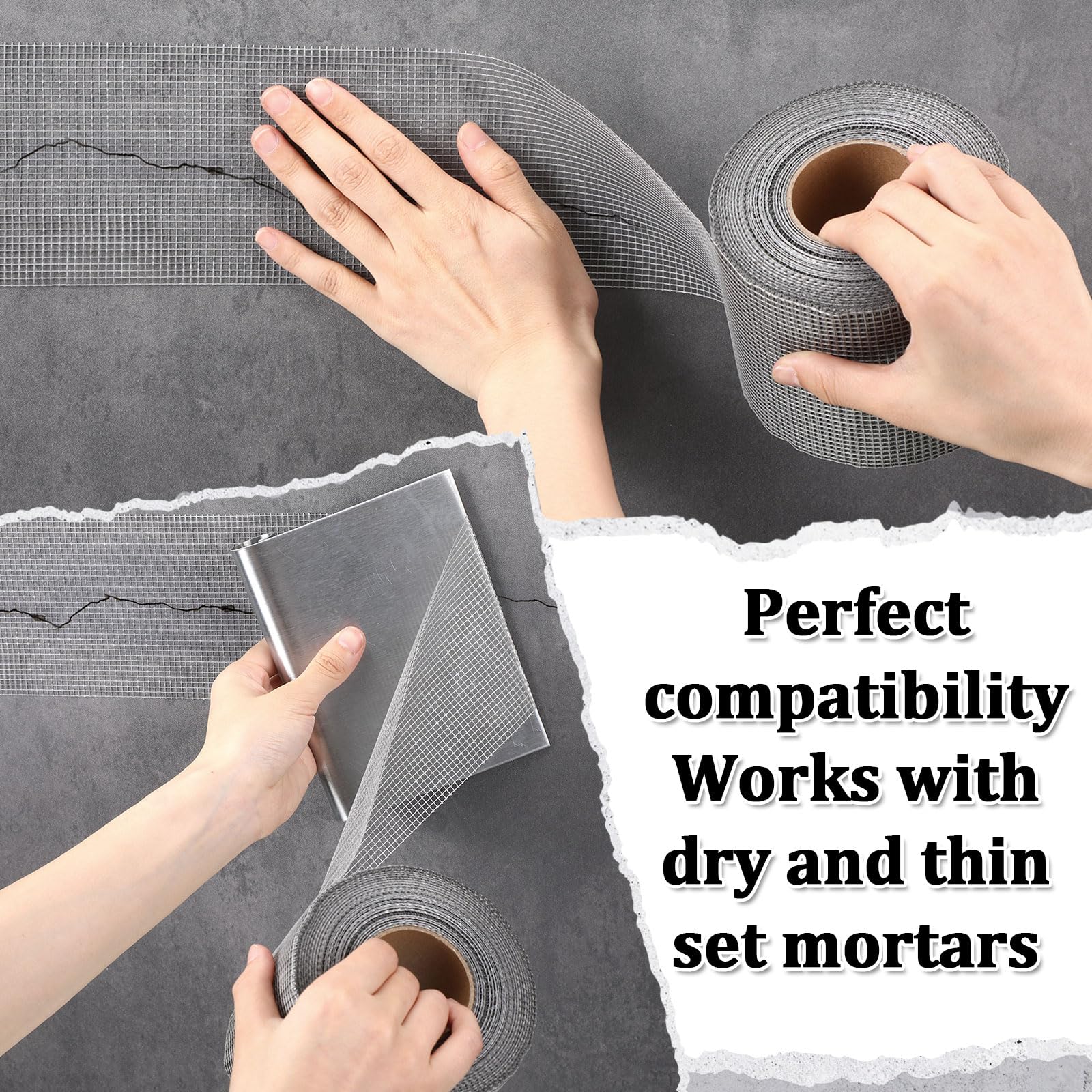 Innconee alkali-resistant cement board tape maintains bond in damp spaces