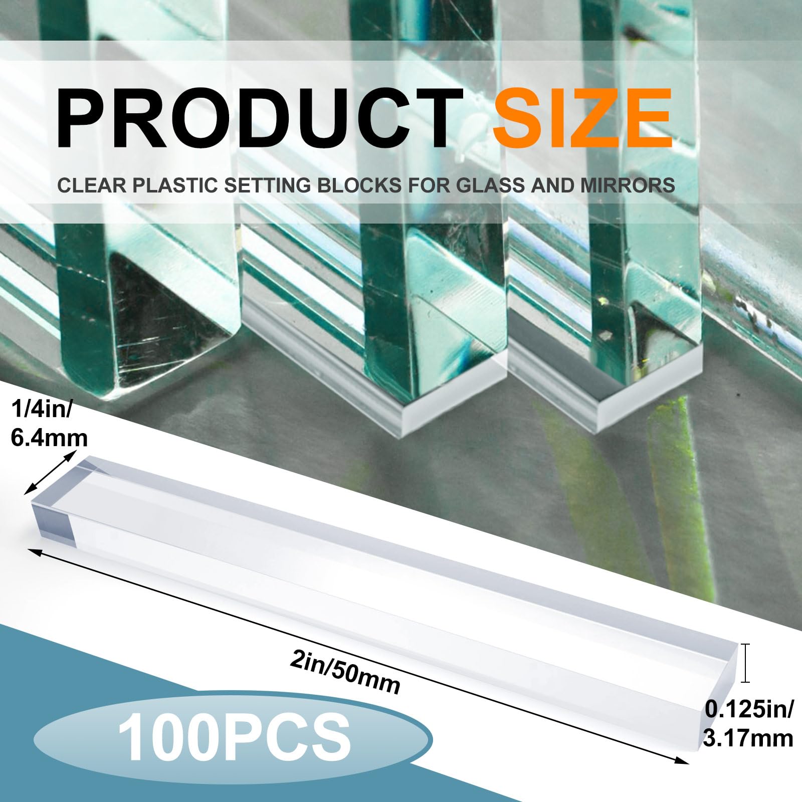 Innconee clear setting blocks for mirrors ensure stable mounting.