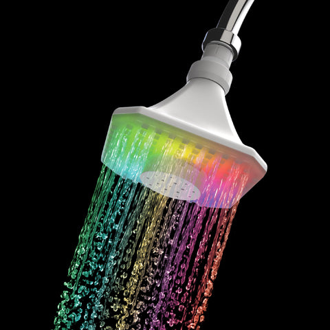InnoFive color-changing shower head with built-in speaker boosts ambiance and audio.