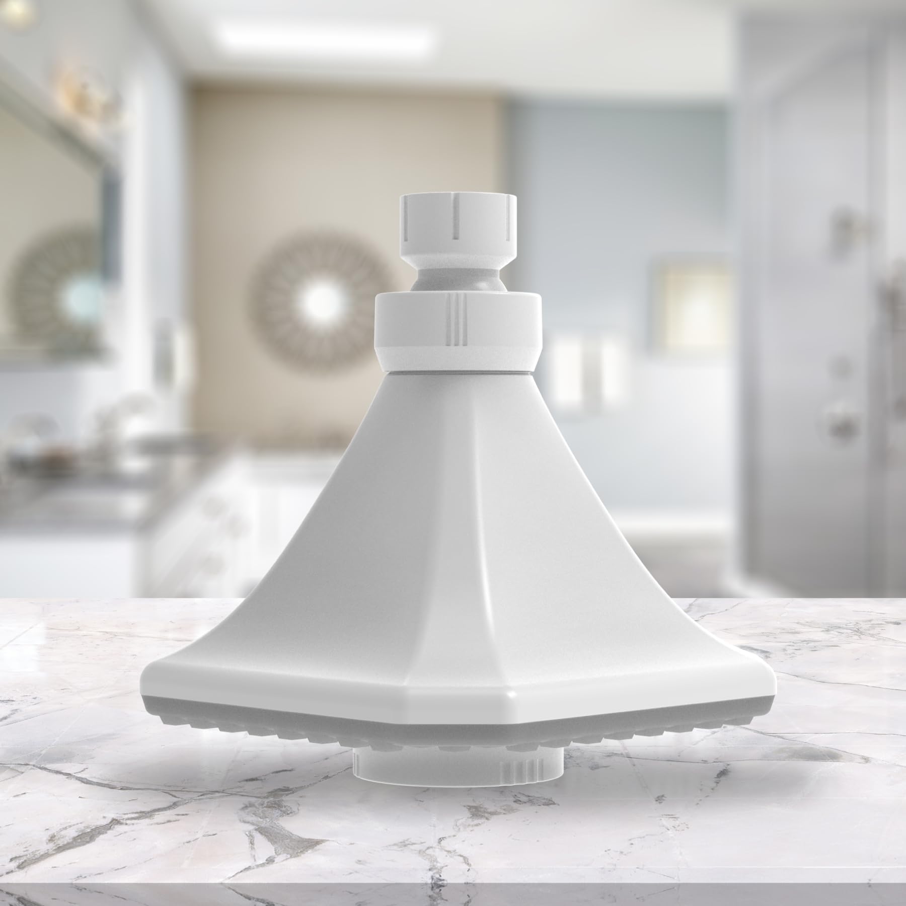 InnoFive LED color-changing lights brighten your bathroom while you shower.
