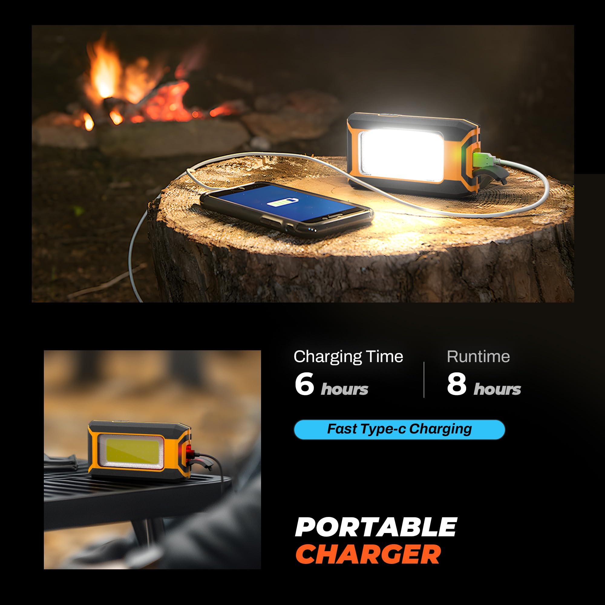 InnoFox compact glovebox-size light fits easily in your car.