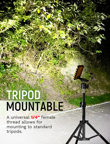 innofox work light with magnetic base and hook for hands-free positioning.